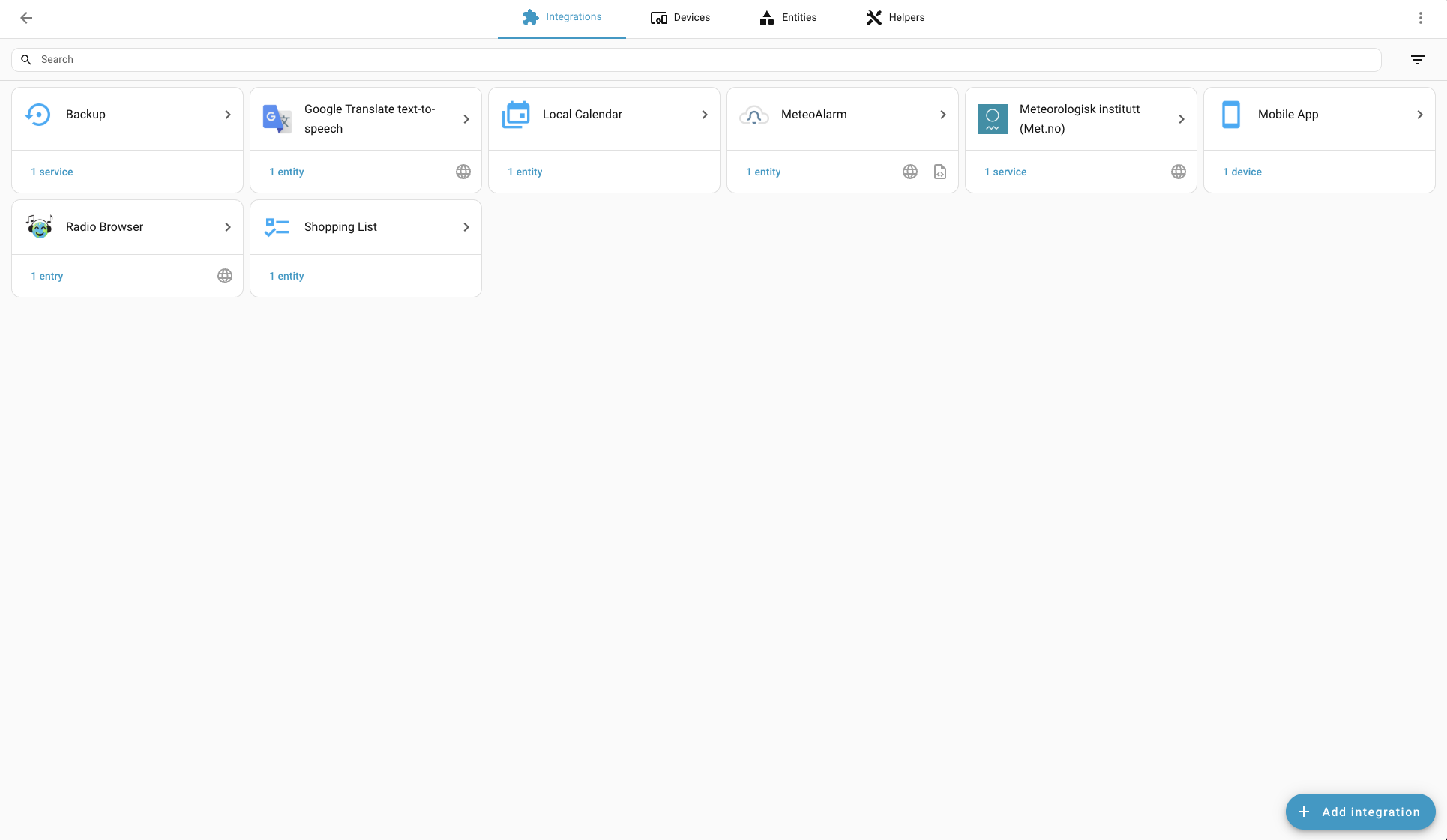 Screenshot 2 — Add Integration button