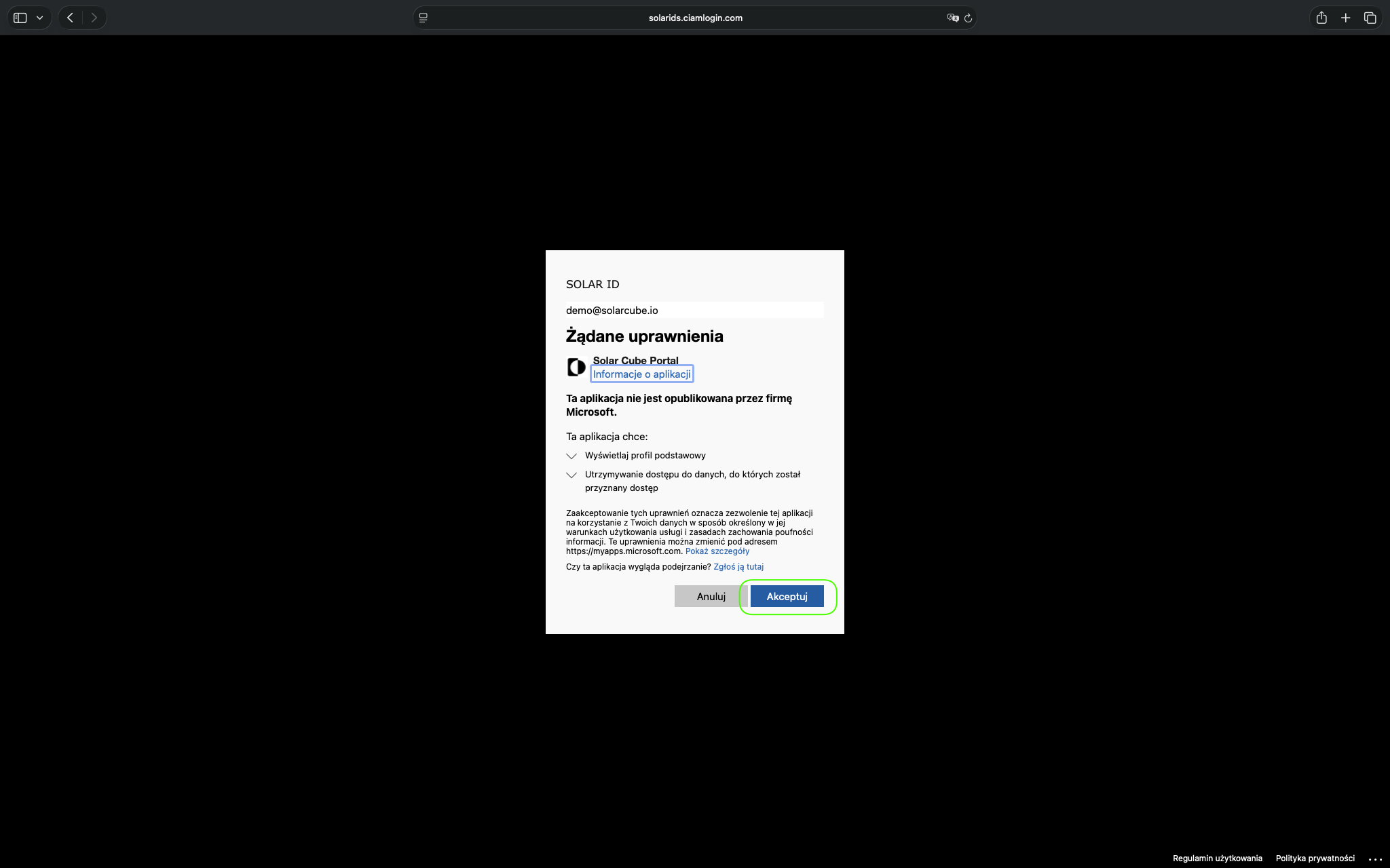 Screenshot 7 — required permissions screen